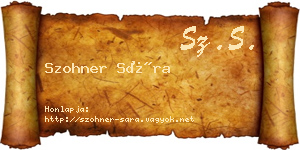 Szohner Sára névjegykártya